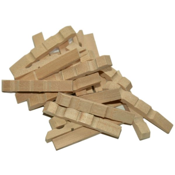 Halbe Wäscheklammern Holz 45mm 100 Stk - Wäscheklammern Hälften zum Basteln | Bejol Bastelshop