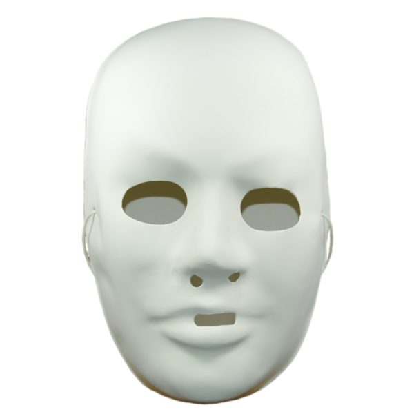 Maske Erwachsene - Fastnachtsmaske Kunststoff weiß zum Bemalen, H 23cm | Bejol Bastelshop