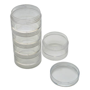 5 Stk Stapeldöschen Ø 50mm x 37mm, Aufbewahrungsdöschen stapelbar, zusammenschraubbar