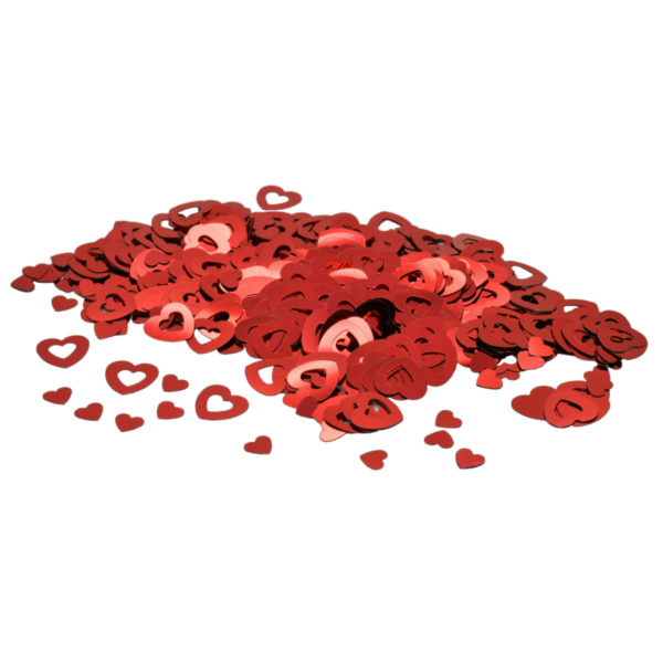 Streukonfetti Tischkonfetti Streudeko Herzen rot 2 Größen 6/13mm, 10g/600 Stk | Bejol Bastelshop