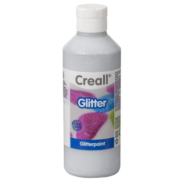 Creall Glitter Glitzerfarbe silber 250ml