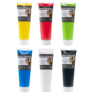 Molenaer Studio Acrylfarben Set 6 Faarben zu je 250ml